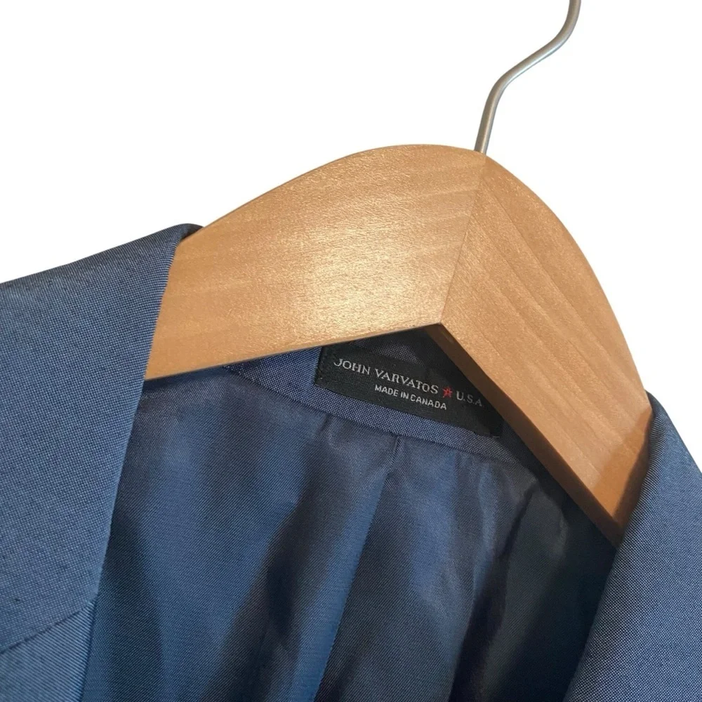 John Varvatos Steel Blue Gray Blazer Suit Jacket Size 38R